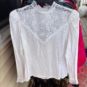 Vintage White Lace Women's Top